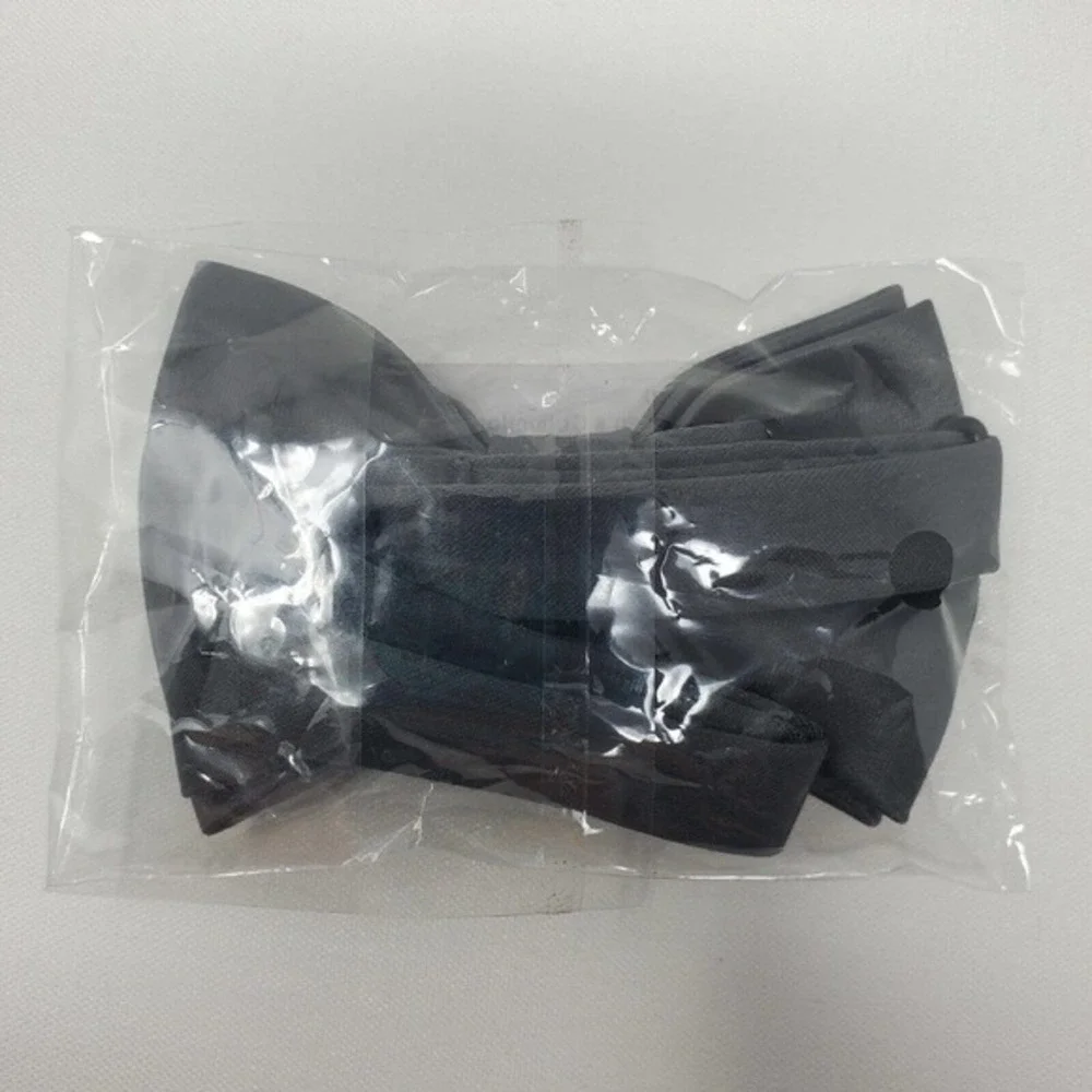 NEW Azazie Boys‎ Matte Satin Pre-Tied Bow Tie Steel Gray Wedding